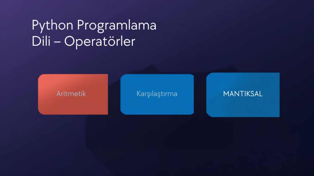 Python'da aritmetik, karşılaştırma ve mantıksal operatörler